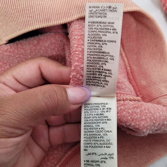 Goodthreads Women's Heritage Fleece Beefy Crewneck Sweatshirt Pink Acid Wash L - Picture 8 of 11